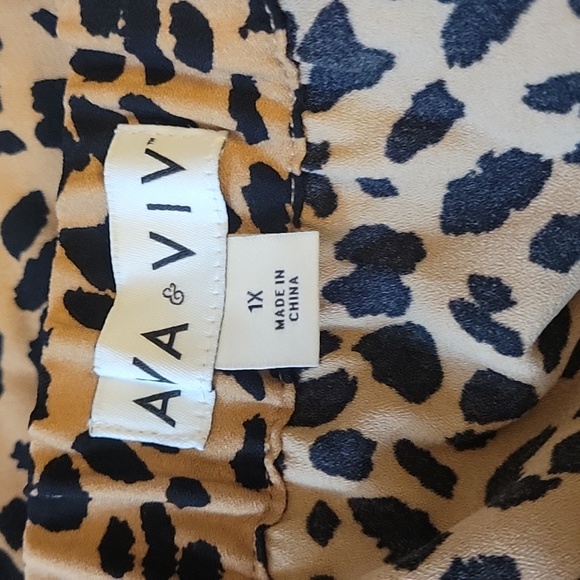 NWT Ava & Viv Leopard print midi skirt 1X - Picture 5 of 5
